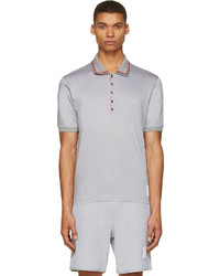 Thom Browne Grey Cotton Pique Short Sleeve Polo T Shirt