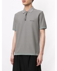 Giorgio Armani Half Zip Mesh Polo Shirt