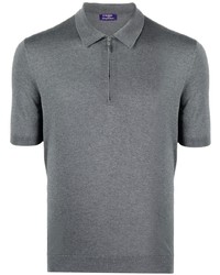 Barba Half Zip Silk Polo Shirt