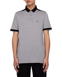 Armani Exchange Heathered Pique Polo In Heathered Black At Nordstrom