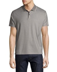 BOSS Honeycomb Polo Shirt With Contrast Tipping Gray