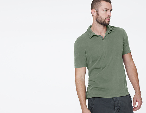 James Perse Sueded Jersey Polo, $85 | James Perse | Lookastic