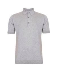 John Smedley Jersey Polo In Silver At Nordstrom
