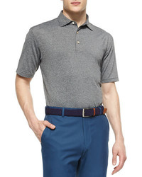 Peter Millar Jersey Stretch Knit Polo Shirt Gray