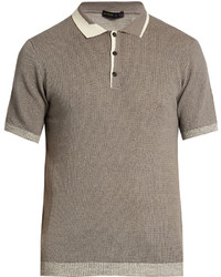 Etro Knitted Cotton And Cashmere Blend Polo Shirt