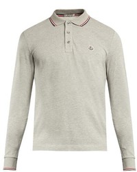 Moncler Long Sleeved Cotton Polo Shirt