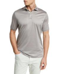 Ermenegildo Zegna Mercerized Cotton Polo Shirt Light Gray