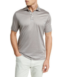 Ermenegildo Zegna Mercerized Cotton Polo Shirt Light Gray