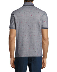 Etro Mixed Dot Mlange Polo Shirt Gray