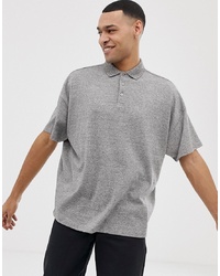 ASOS DESIGN Oversized Polo Shirt In Interest Fabric