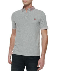 Fred Perry Pique Gingham And Stripe Trim Polo