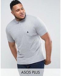 Asos Plus Muscle Polo In Gray Marl