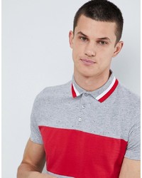 ASOS DESIGN Polo Shirt With Contrast Panelling In Interest Nepp Fabric Nepp
