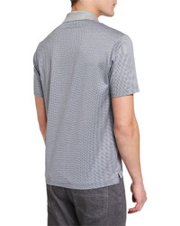 Ermenegildo Zegna Printed Short Sleeve Polo Shirt Gray