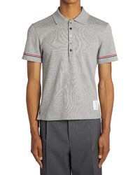 Thom Browne Rib Polo In Light Grey At Nordstrom