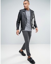 Esprit Slim Fit Basic Pique Polo Shirt In Gray Melange