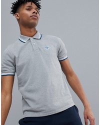 North Sails Slim Fit Polo Shirt With Tipping Logo Collar In Grey