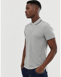 J.Crew Mercantile Slim Fit Tipped Pique Polo In Grey Marl