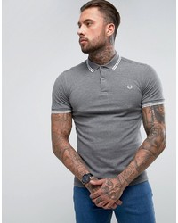 Fred Perry Slim Fit Twin Tipped Polo Shirt Gray