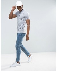 Asos Tall Muscle Polo In Gray Marl