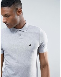 Asos Tall Muscle Polo In Gray Marl