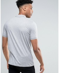 Asos Tall Polo Shirt In Gray Marl