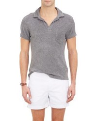 Orlebar Brown Terry Cloth Polo Shirt Grey