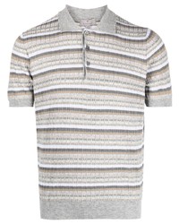 Canali Textured Knit Polo Shirt