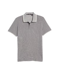 Theory Tipped Regular Fit Two Tone Short Sleeve Pique Polo