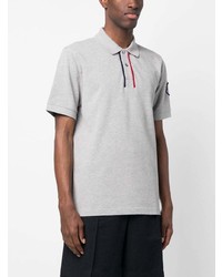 Moncler Tricolour Cotton Piqu Polo Shirt