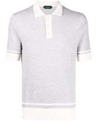 Zanone Two Tone Cotton Polo Shirt