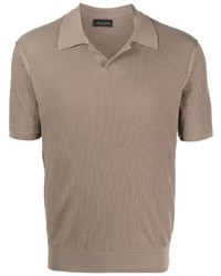 Roberto Collina V Neck Cotton Polo Shirt