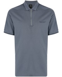 Armani Exchange Zip Front Short Sleeved Polo Shirt
