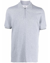 Brunello Cucinelli Zip Placket Cotton Polo Shirt