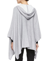 Vince Double Face Knit Hooded Poncho