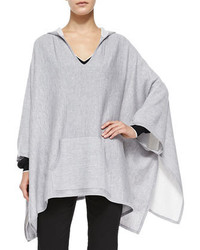 Vince Double Face Knit Hooded Poncho