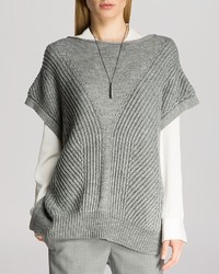 Halston Heritage Sweater Short Sleeve Poncho