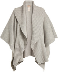 Burberry Ribbed Lapel Wool And Cashmere Blend Poncho