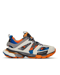 Balenciaga Grey And Orange Track Sneakers