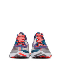 Nike Grey And Purple React Elet 87 Sneakers