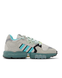 adidas Originals White And Grey Zx Torsion Sneakers