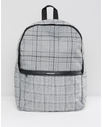 ASOS DESIGN Backpack In Grey Check Print
