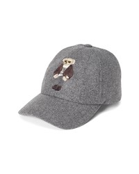 Ralph Lauren Purple Label Bear Wool Baseball Cap In Medium Grey Melange At Nordstrom
