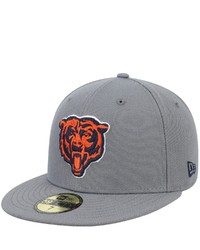 New Era Graphite Chicago Bears Alternate Logo Storm 59fifty Fitted Hat