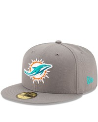 New Era Graphite Miami Dolphins Storm 59fifty Fitted Hat