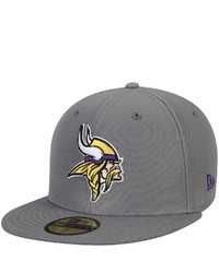 New Era Graphite Minnesota Vikings Storm 59fifty Fitted Hat