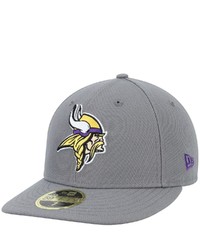New Era Graphite Minnesota Vikings Storm Low Profile 59fifty Fitted Hat