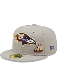 New Era Gray Baltimore Ravens City Describe 59fifty Fitted Hat