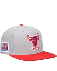 Mitchell & Ness Gray Chicago Bulls Hardwood Classics 35th Anniversary Snapback Hat At Nordstrom