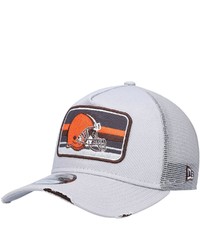 New Era Gray Cleveland Browns Stripes A Frame Trucker 9forty Snapback Hat At Nordstrom